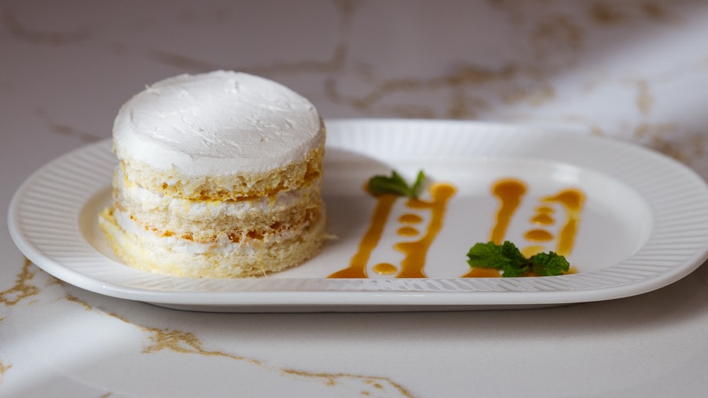 A signature cake from the Je Me Régale afternoon tea service in Labone, Accra